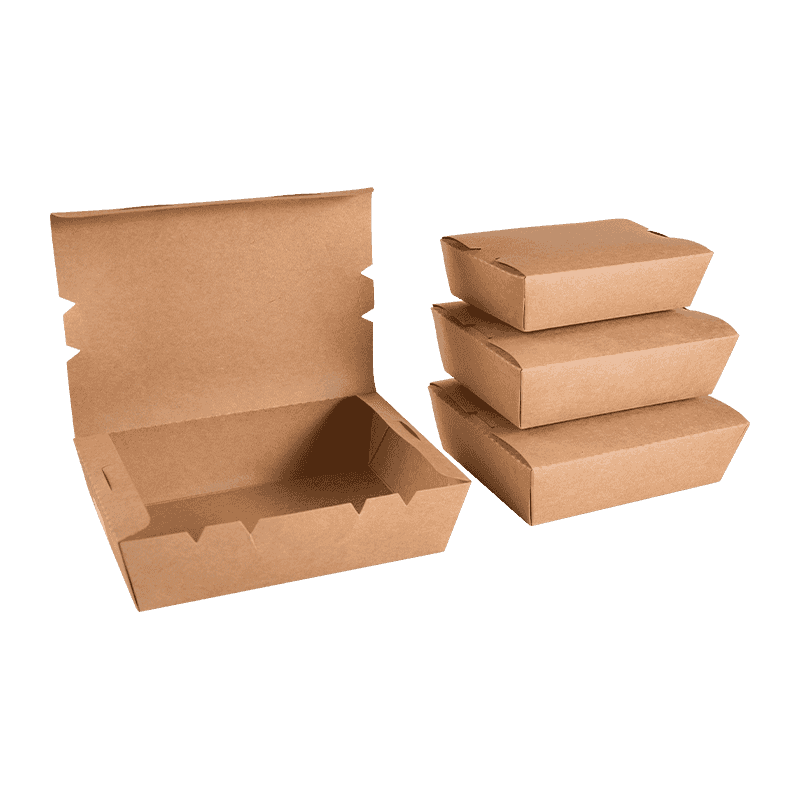 Engangs enkeltvindu Takeaway Kraft Paper Restaurant Salat Nudler Lunsjbokser