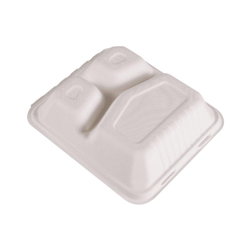 3 rom Flip Cover Vanntett engangsmatbeholder for takeaway