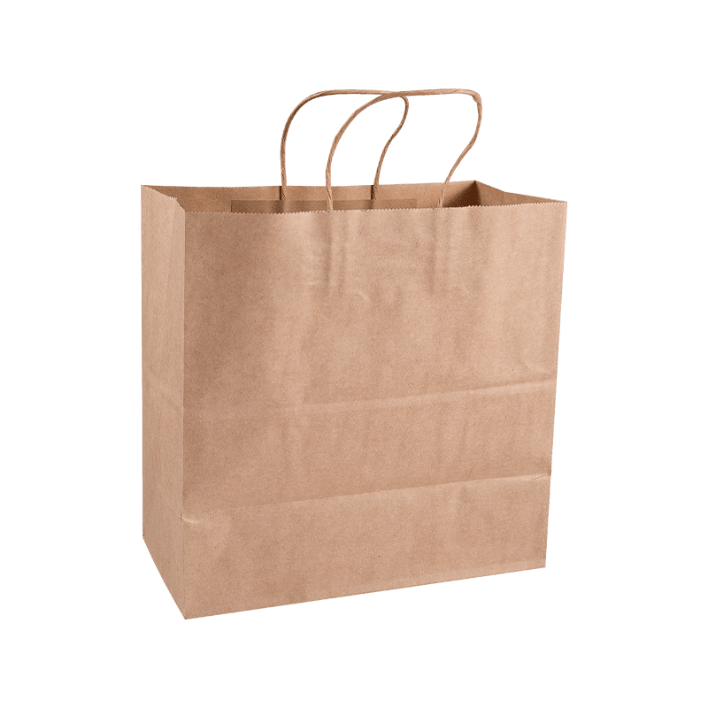 Bulk Kraft Paper Shopping Takeaway Bags med bærehåndtak